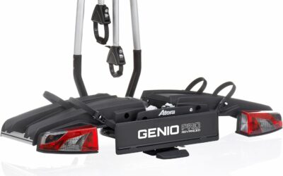 Atera 022780 Genio Pro Advanced Portabici pieghevole con luci posteriori per 2 biciclette o bici elettriche